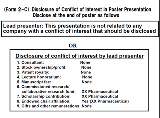 Disclose at the end of poster as follows